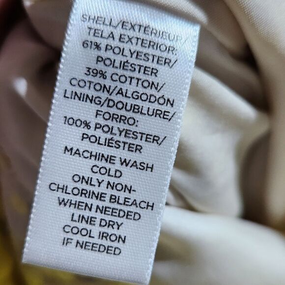 Ann Taylor Loft Mini A-Line Cream Yellow Dot Skirt 4 Hook Zipper Closure - Picture 3 of 4